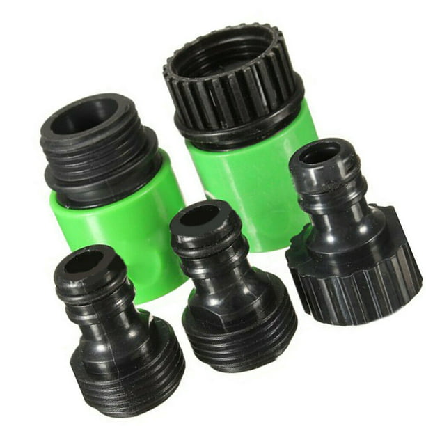 5pcs Quick Garden Watering 3/4inch Hose Lawn Tap Fitting Connect Adapter Plastic